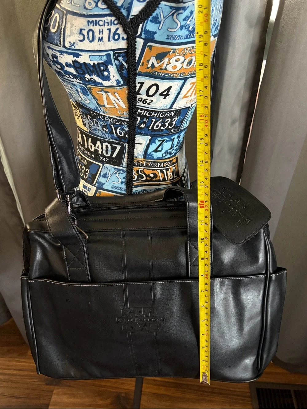 Leather Travel Duffel Bag in Black - NFL XL 2006 Steelers vs Seahawks